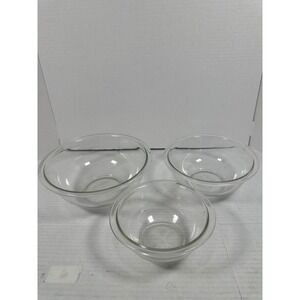 Pyrex‎ Clear Glass Mixing Bowl Set 322 323 325 1L 1.5L 2.5L Nested Corning USA